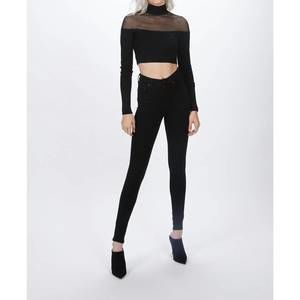 NEW ZEYNEP ARCAY sheer crop knit top in black